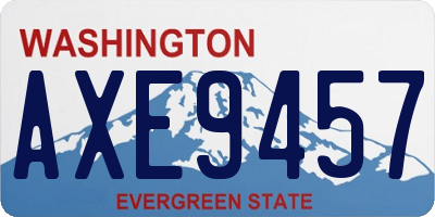 WA license plate AXE9457