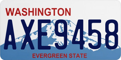 WA license plate AXE9458