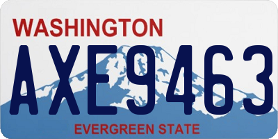 WA license plate AXE9463