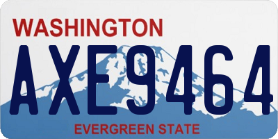 WA license plate AXE9464