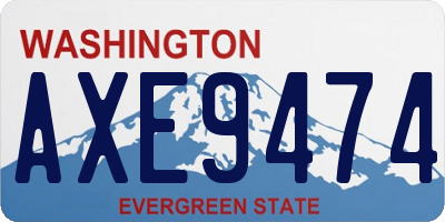 WA license plate AXE9474