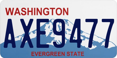 WA license plate AXE9477
