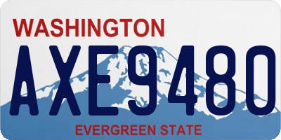 WA license plate AXE9480
