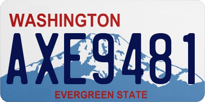 WA license plate AXE9481