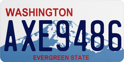 WA license plate AXE9486