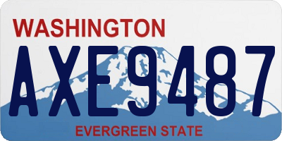WA license plate AXE9487