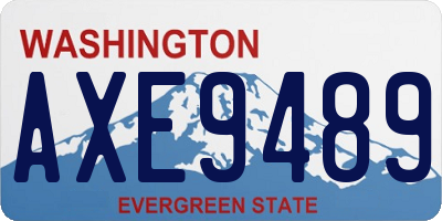 WA license plate AXE9489