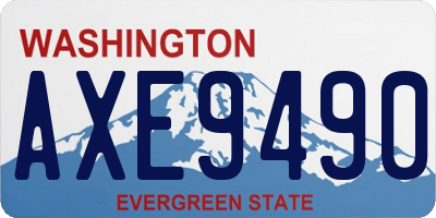 WA license plate AXE9490
