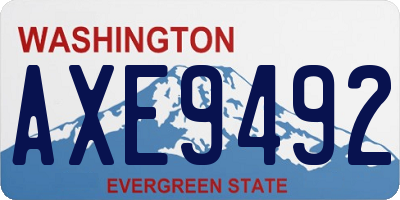WA license plate AXE9492