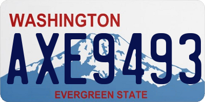 WA license plate AXE9493