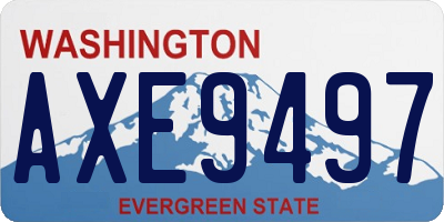 WA license plate AXE9497