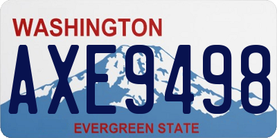 WA license plate AXE9498