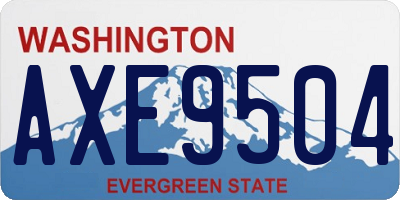 WA license plate AXE9504