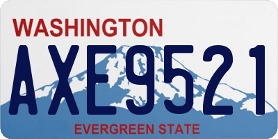 WA license plate AXE9521