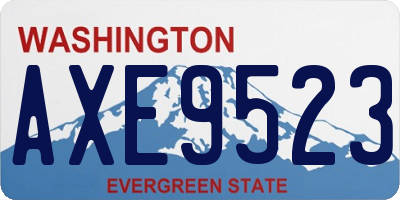 WA license plate AXE9523