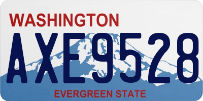 WA license plate AXE9528
