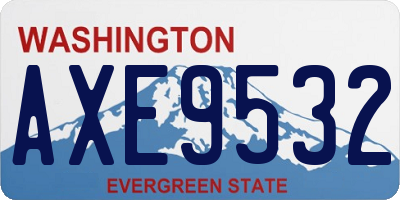 WA license plate AXE9532