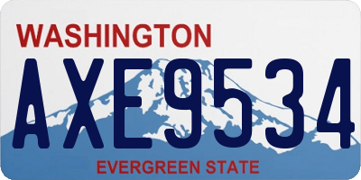WA license plate AXE9534
