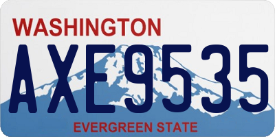 WA license plate AXE9535