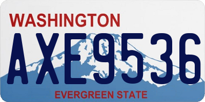 WA license plate AXE9536