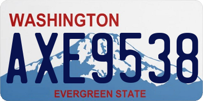 WA license plate AXE9538