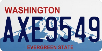 WA license plate AXE9549