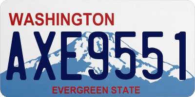 WA license plate AXE9551