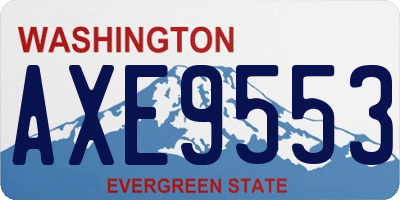 WA license plate AXE9553