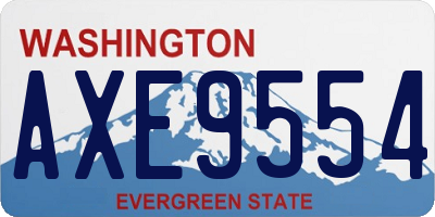 WA license plate AXE9554