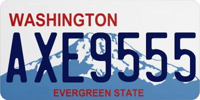 WA license plate AXE9555
