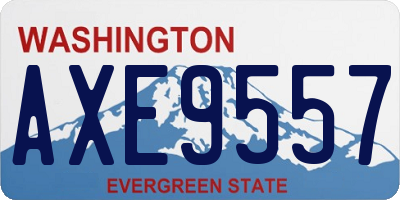 WA license plate AXE9557