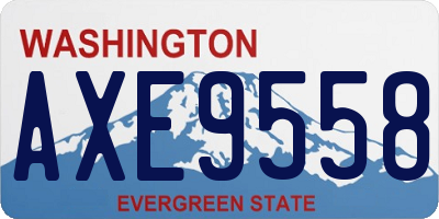 WA license plate AXE9558