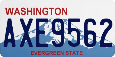 WA license plate AXE9562