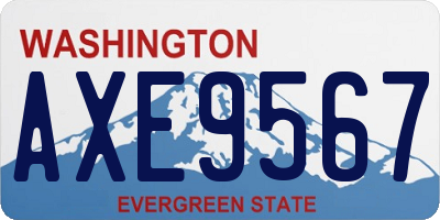 WA license plate AXE9567