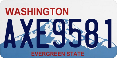 WA license plate AXE9581