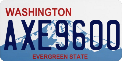 WA license plate AXE9600