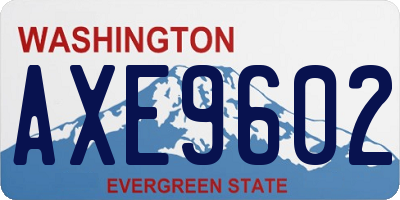 WA license plate AXE9602