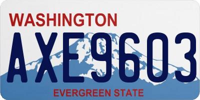 WA license plate AXE9603