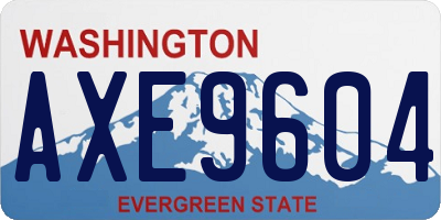 WA license plate AXE9604