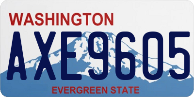 WA license plate AXE9605