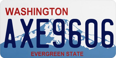 WA license plate AXE9606