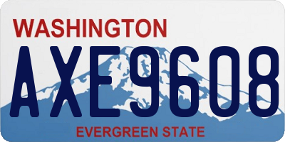 WA license plate AXE9608