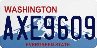 WA license plate AXE9609