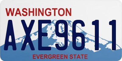 WA license plate AXE9611