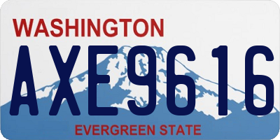 WA license plate AXE9616