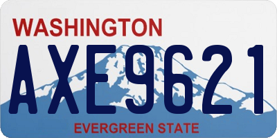 WA license plate AXE9621