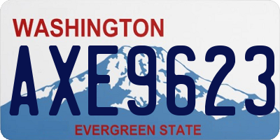 WA license plate AXE9623