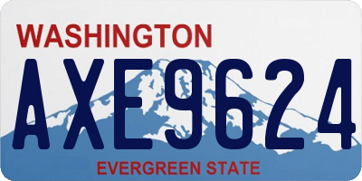 WA license plate AXE9624