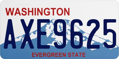 WA license plate AXE9625