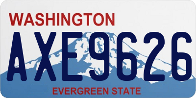 WA license plate AXE9626